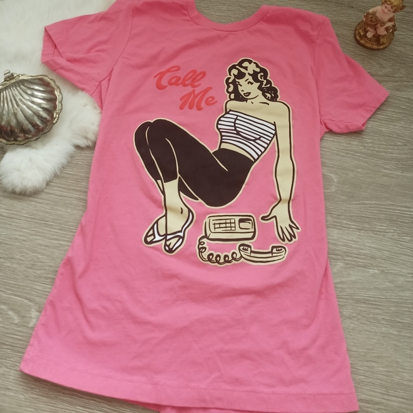 Steady Clothing hot pink call me pin-up top M - Picture 2 of 4